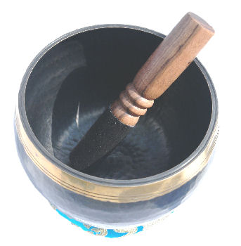 Deep Black Tibetan singing bowl set 6" SBT2020